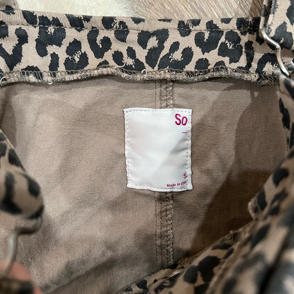 SO leopard print denim overall dress - Picture 2 of 4